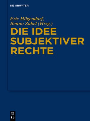 cover image of Die Idee subjektiver Rechte